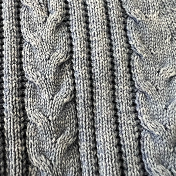 Hooked Up blue cable knit short‎ cardigan sweater three button women’s small - Picture 4 of 7